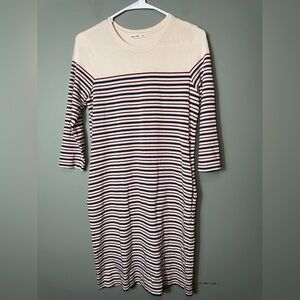 Marine Layer Women’s April Dress Size XS Brick/Vintage Indigo/Antique‎ White